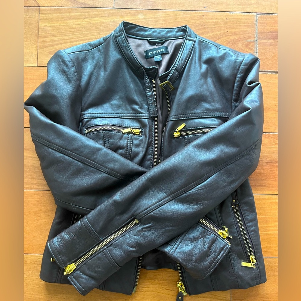 Bebe genuine leather moto jacket. Size XS. Worn twice.